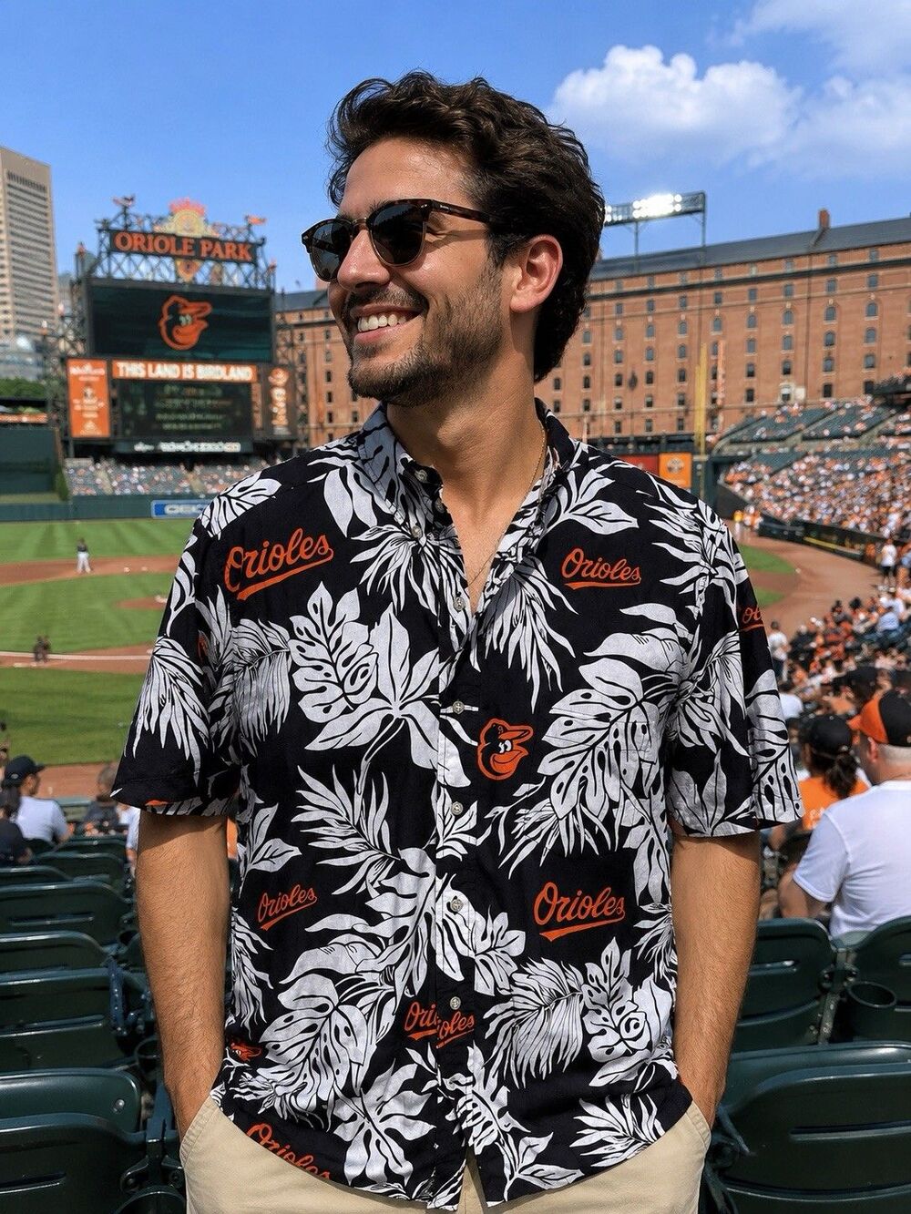 Reyn Spooner Baltimore Orioles Shirt Mens Small Black MLB Baseball Hawaiian